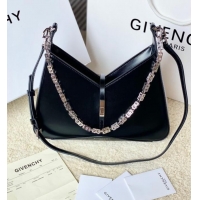 Famous Brand Givenchy Small Cut Out bag in shiny leather with chain 19119 Black 2023