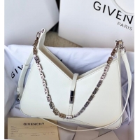 Top Design Givenchy Small Cut Out bag in shiny leather with chain 19119 White 2023