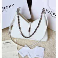 Top Design Givenchy Small Cut Out bag in shiny leather with chain 19119 White 2023