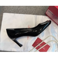 Popular Style Roger Vivier Trompette Pumps 7cm in Patent Leather with Buckle Black/Silver 1030086