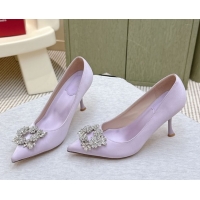 Perfect Roger Vivier Jewel Pumps 8.5cm in Satin Purple 1030091