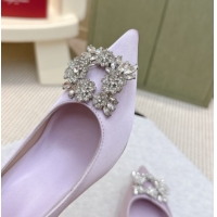 Perfect Roger Vivier Jewel Pumps 8.5cm in Satin Purple 1030091