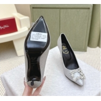Good Looking Roger Vivier Efflorescence Jewel Pumps 8.5cm in Silver Glitter 1030096