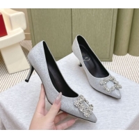 Purchase Roger Vivier Efflorescence Jewel Pumps 6.5cm in Silver Glitter 1030100