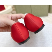 Best Product Roger Vivier Efflorescence Jewel Ballerinas Flat in Satin Red 1030106