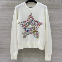 Inexpensive Dior Cashmere Sweater with Star 0814 White 2025