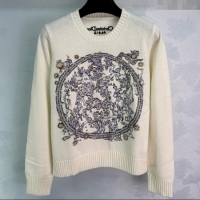 Top Grade Dior Wool Sweater with Embroidery 0814 White 2025
