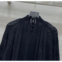 Low Price Dior Cashmere Wool Crochet Sweater 0815 Black 2025