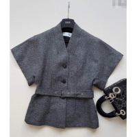 Luxurious Discount Dior Wool Silk Shirt 0812 Grey 2025