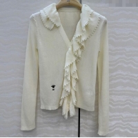 Top Quality Dior Linen and Silk Cardigan 0815 White 2025