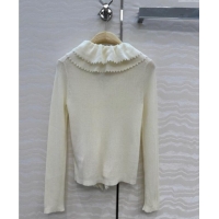 Top Quality Dior Linen and Silk Cardigan 0815 White 2025