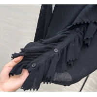 Top Quality Dior Linen and Silk Cardigan 0815 Black 2025