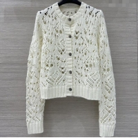 Grade Quality Dior Silk & Cashmere Cardigan D82125 Beige 2025