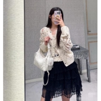 Grade Quality Dior Silk & Cashmere Cardigan D82125 Beige 2025