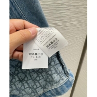 Luxury Cheap Dior Denim Jacket with Belt DR090401 Blue 2025