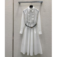 Most Popular Dior Cotton Dress with Ruffle DR090403 White 2025