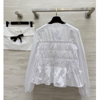 Original Cheap Dior Pleated Shirt DR0904087 White 2025