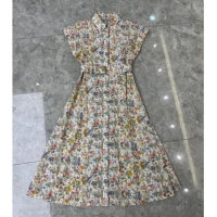 Shop Discount Dior Flora Printed Cotton Long Dress DR090513 2025