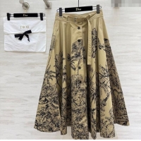 Buy Fashionable Dior Printed Skirt DR090521 Khaki 2025