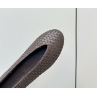 Best Grade Bottega Veneta Rosa Ballerinas Flat in Mini Intrecciato Leather Fondant Brown 0823008