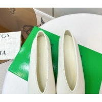 Shop Duplicate Bottega Veneta Rosa Ballerinas Flat in Calfskin Leather White 0823015