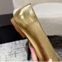 Pretty Style Bottega Veneta Sofia Ballerinas Flat in Shiny Calfskin Leather Gold 50823018