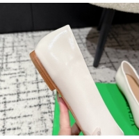 Purchase Bottega Veneta Sofia Ballerinas Flat in Shiny Calfskin Leather White 50823021