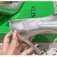 Good Looking Bottega Veneta Sofia Heel Pumps 9cm in Shiny Calfskin Leather Silver 50823023