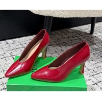 Luxury Cheap Bottega Veneta Sofia Heel Pumps 9cm in Shiny Calfskin Leather Red 50823026