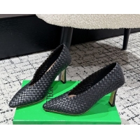 Big Discount Bottega Veneta Sofia Heel Pumps 9cm in Intreccio Leather Black 50823030