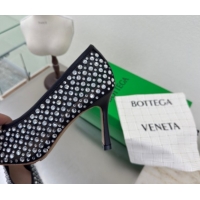 Charming Bottega Veneta Sofia Heel Pumps 9cm in Mesh and Strass Black 50823027