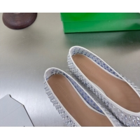 Hot Style Bottega Veneta Sofia Ballerinas Flat in Mesh and Strass White 0823030