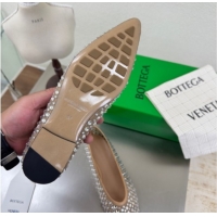 Classic Hot Bottega Veneta Sofia Ballerinas Flat in Mesh and Strass Beige 0823032