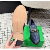 Good Product Bottega Veneta Astaire Loafers in Denim with Knot Blue/Gold 0823033
