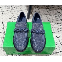 1:1 aaaaa Bottega Veneta Astaire Loafers in Denim with Knot Blue Upper 0823034