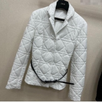 Trendy Design Dior Oblique Padded Jacket with Belt DR090404 White 2025
