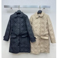 Classic Specials Dior Oblique Padded Coat with Belt DR090404 Black 2025