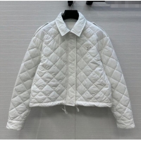 Top Quality Dior Oblique Padded Short Jacket with Strap DR090404 White 2025