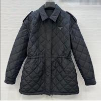 Best Quality Dior Oblique Padded Short Coat with Strap DR090404 Black 2025