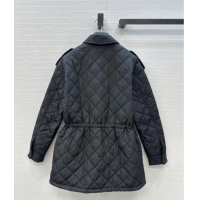 Best Quality Dior Oblique Padded Short Coat with Strap DR090404 Black 2025