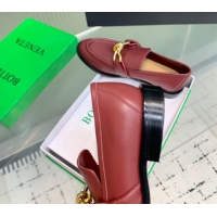 Sophisticated Bottega Veneta Astaire Loafers in Calfskin Leather with One-Tone Knot Red 0823039