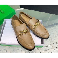 Sumptuous Bottega Veneta Astaire Loafers in Calfskin Leather with One-Tone Knot Beige 0823040