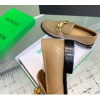 Sumptuous Bottega Veneta Astaire Loafers in Calfskin Leather with One-Tone Knot Beige 0823040