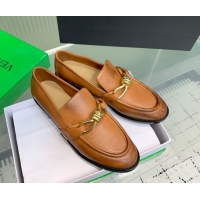 Stylish Bottega Veneta Astaire Loafers in Faded Calfskin with One-Tone Knot Brown 0823042