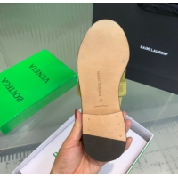 Top Design Bottega Veneta Astaire Flat Mules in Suede with Knot Green/Gold 0823046