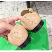 Best Price Bottega Veneta Astaire Mary-Jane Ballerinas Flat in Lambskin Leather with Rabbit Shaped Buckle Nude 0823058