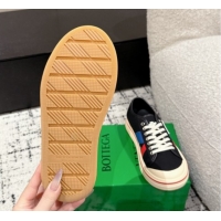 Unique Style Bottega Veneta Eliot Low-top Sneakers in Canvas with Leather Trim Black 0823061