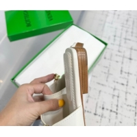 Top Grade Bottega Veneta Solstice Flat Thong Slides Sandal in Calfskin Leather White 0823064