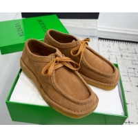 Good Looking Bottega Veneta Daddy Lace-Up Shoes in Suede Brown 0823065