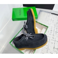 Good Quality Bottega Veneta Daddy Lace-Up Shoes in Suede Grey 0823066